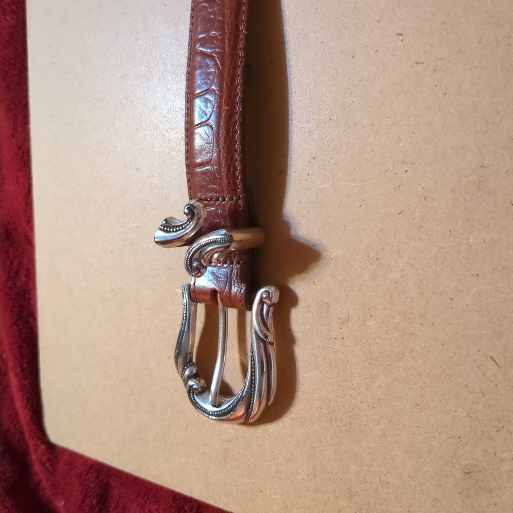Brighton Brown Leather Belt with Gold Buckle